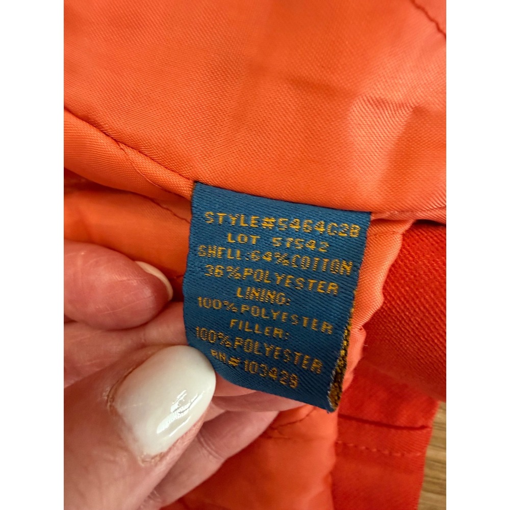 Millard Fillmore Double Breasted Pea Coat Jacket Womens M Orange Military Preppy - Picture 3 of 13